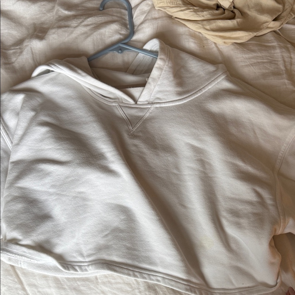 lululemon White Cropped Hoodie